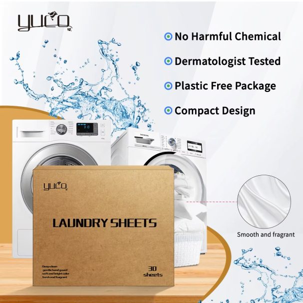 Verpakking van wasvellen met informatie over schadelijke stoffen en ontwerp.